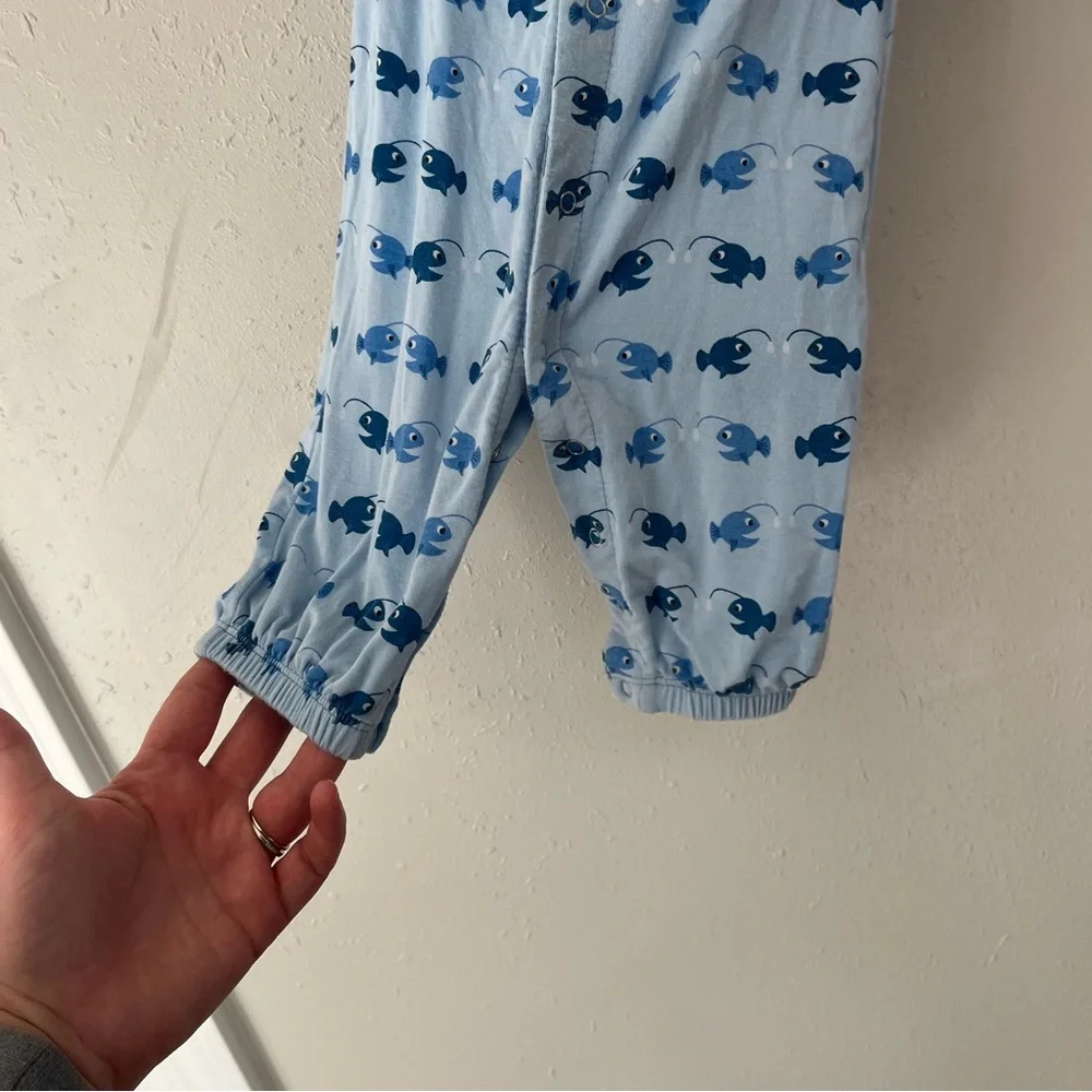 Kickee Pants Convertible Gown Pond Angler Fish Bamboo Size 3-6 Months